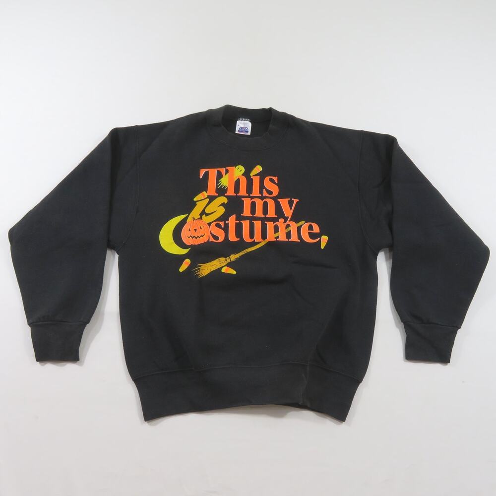 This Is My Costume Sweatshirt, Halloween, Black Orange Sz M 1990s